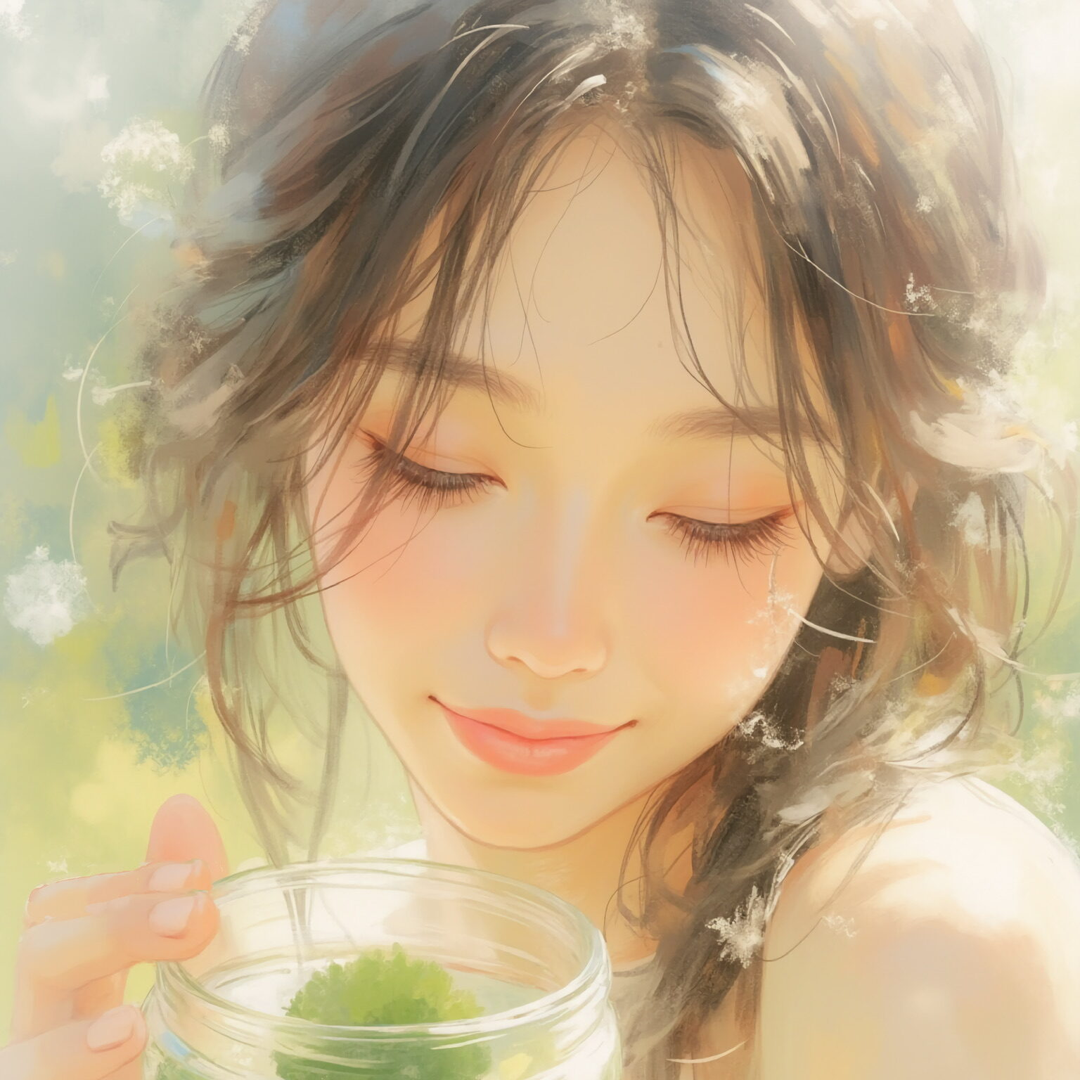 AIイラストのプロンプト - TensorArt：Looking Tenderly at the Marimo