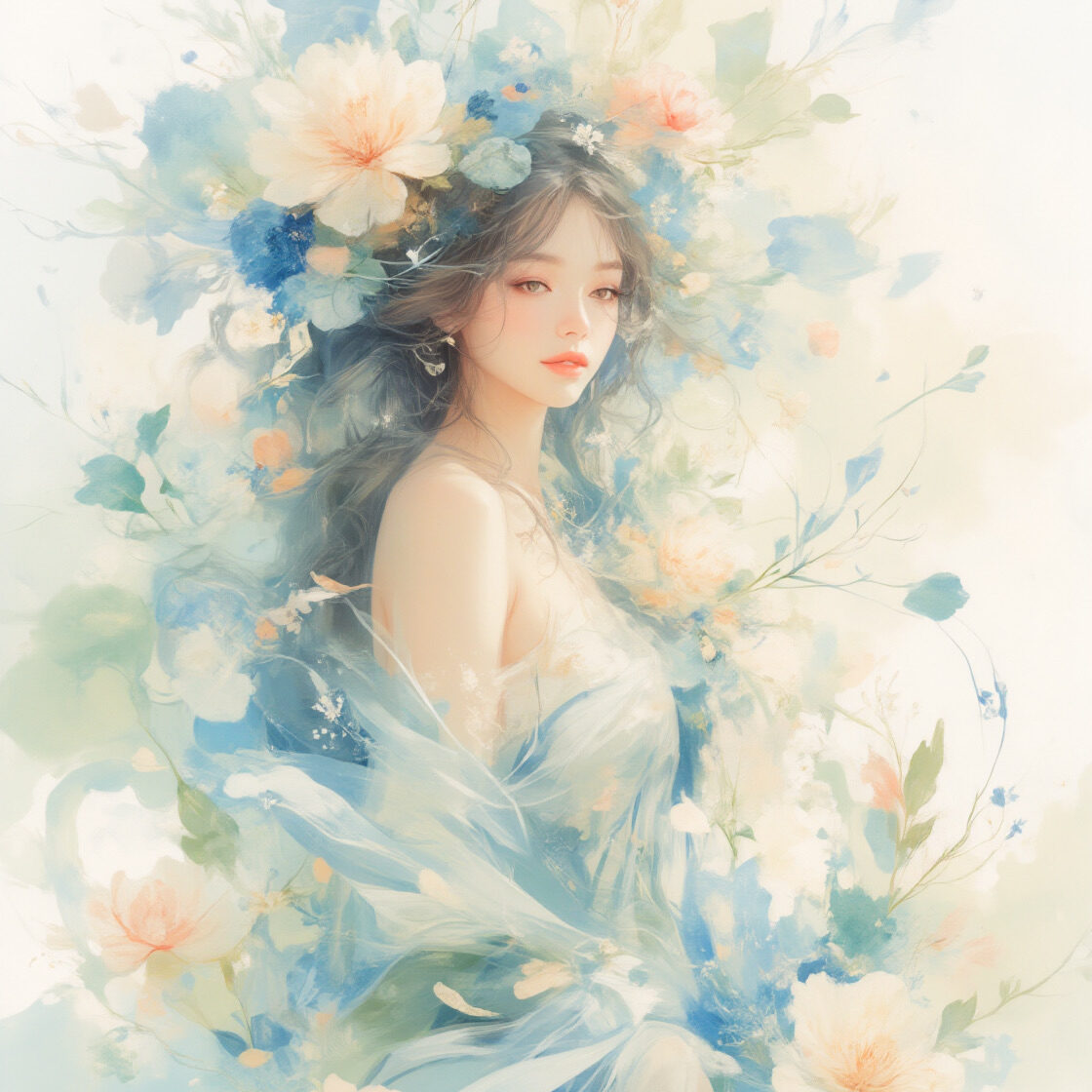 AIイラストのプロンプト - TensorArt：Whisper of the Floral Spirit