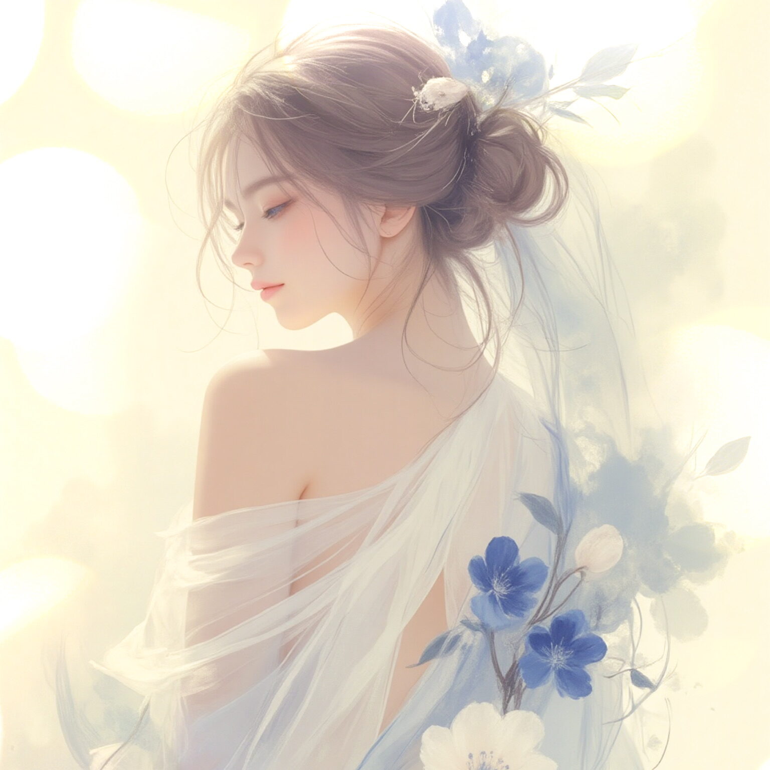 AIイラストのプロンプト - TensorArt：A Dance of Petals and Silence