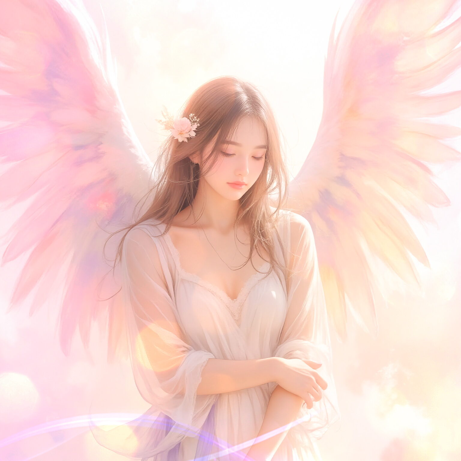 AIイラストのプロンプト - TensorArt：Whispers of the Celestial Breeze