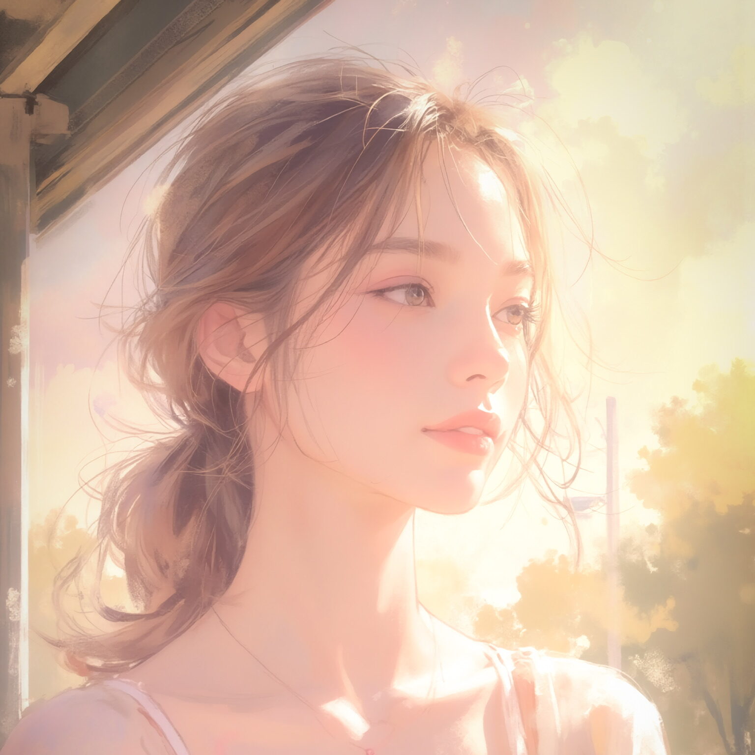 AIイラストのプロンプト - TensorArt：Golden Hour Reverie