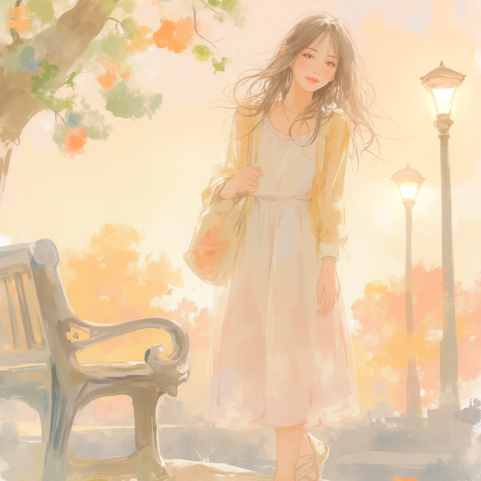 AIイラストのプロンプト - TensorArt：Soft Steps in a Quiet Afternoon