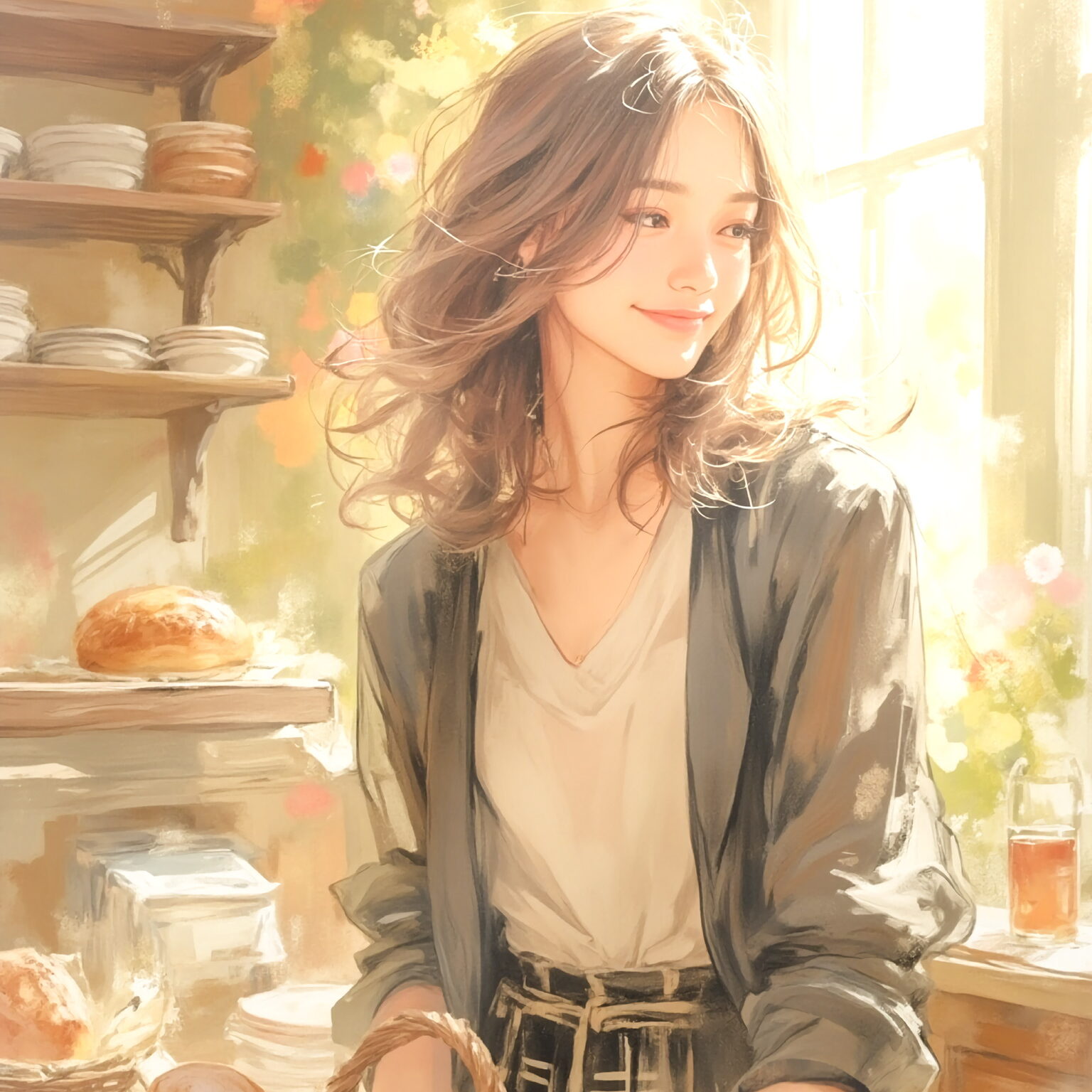 AIイラストのプロンプト - TensorArt：The Aroma of Sunlit Bread