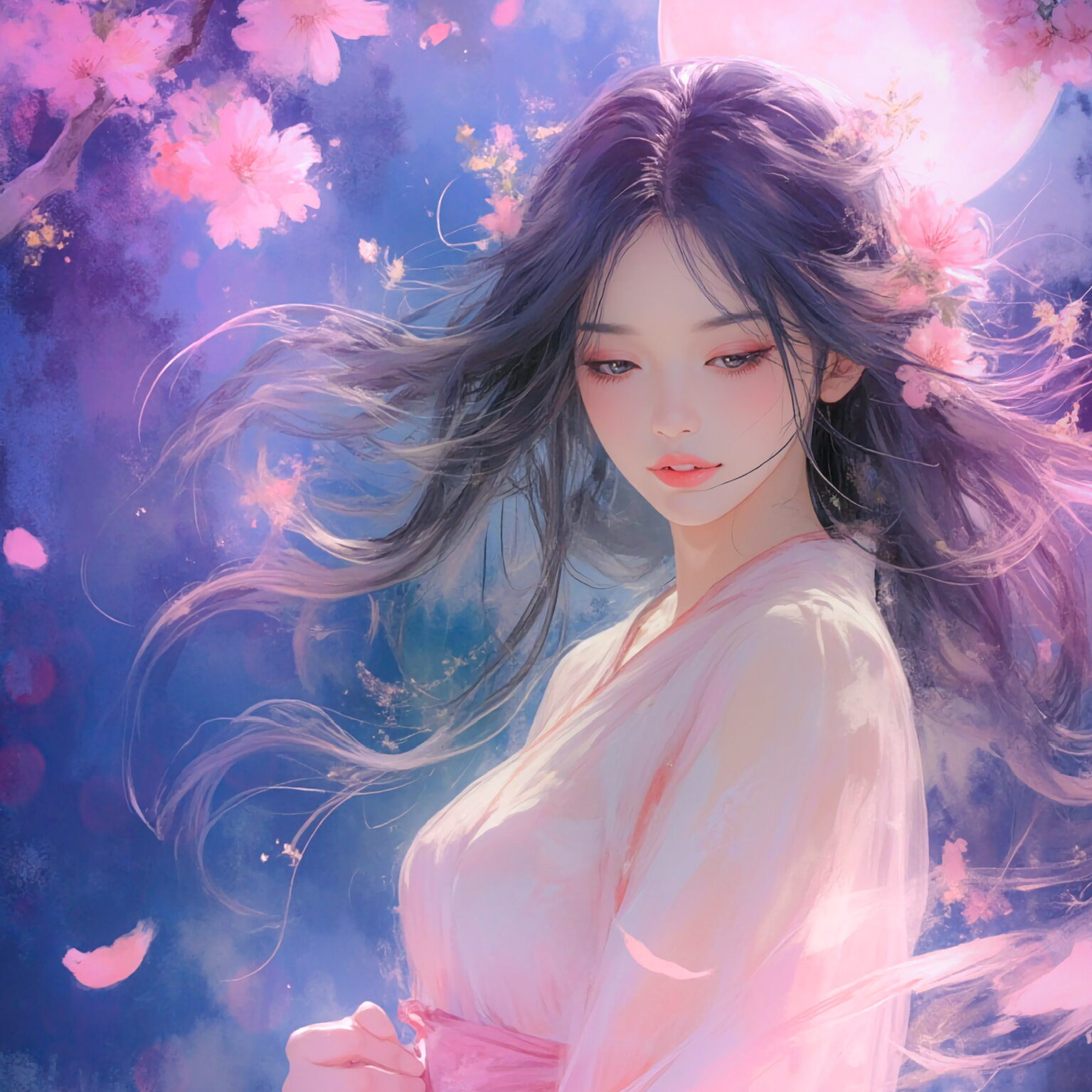 AIイラストのプロンプト - TensorArt：Enchanted Spirit of Sakura