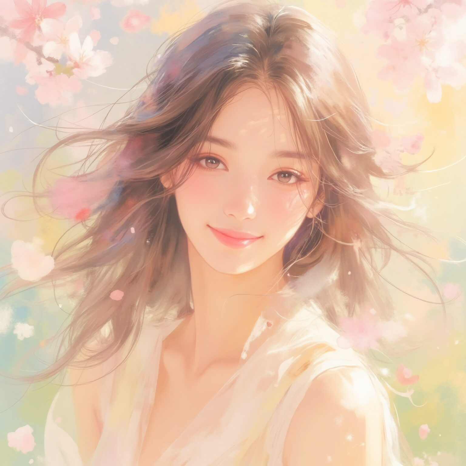 AIイラストのプロンプト - TensorArt：Falling with the Last Petals