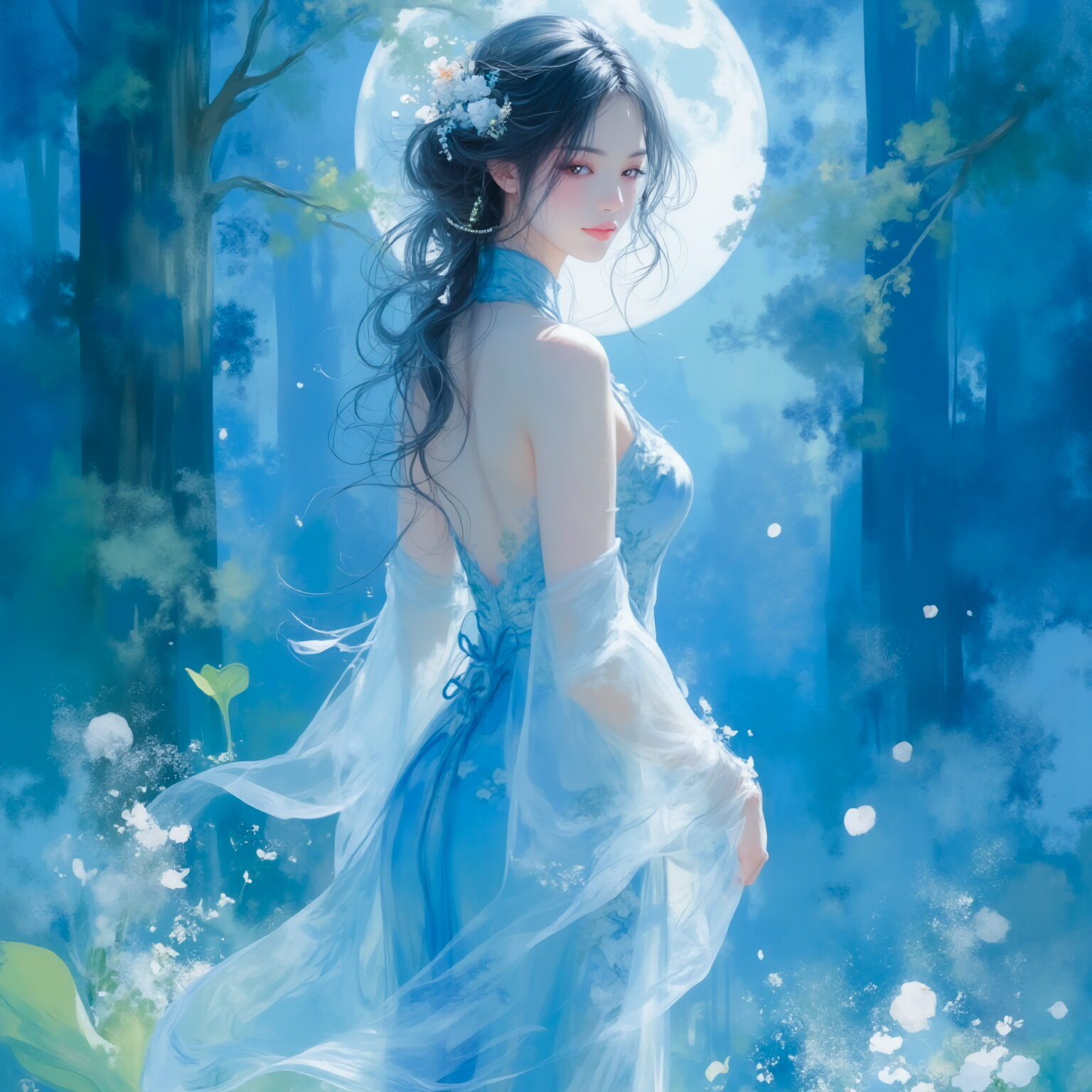 AIイラストのプロンプト - TensorArt：Guided by the Lily and the Moon