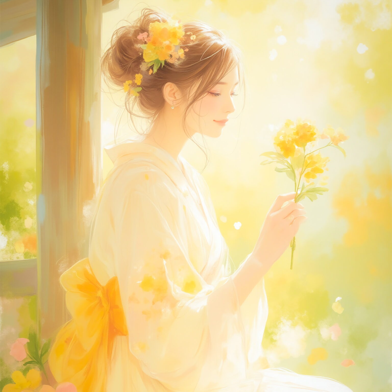 AIイラストのプロンプト - TensorArt：Golden Breeze of Yamabuki