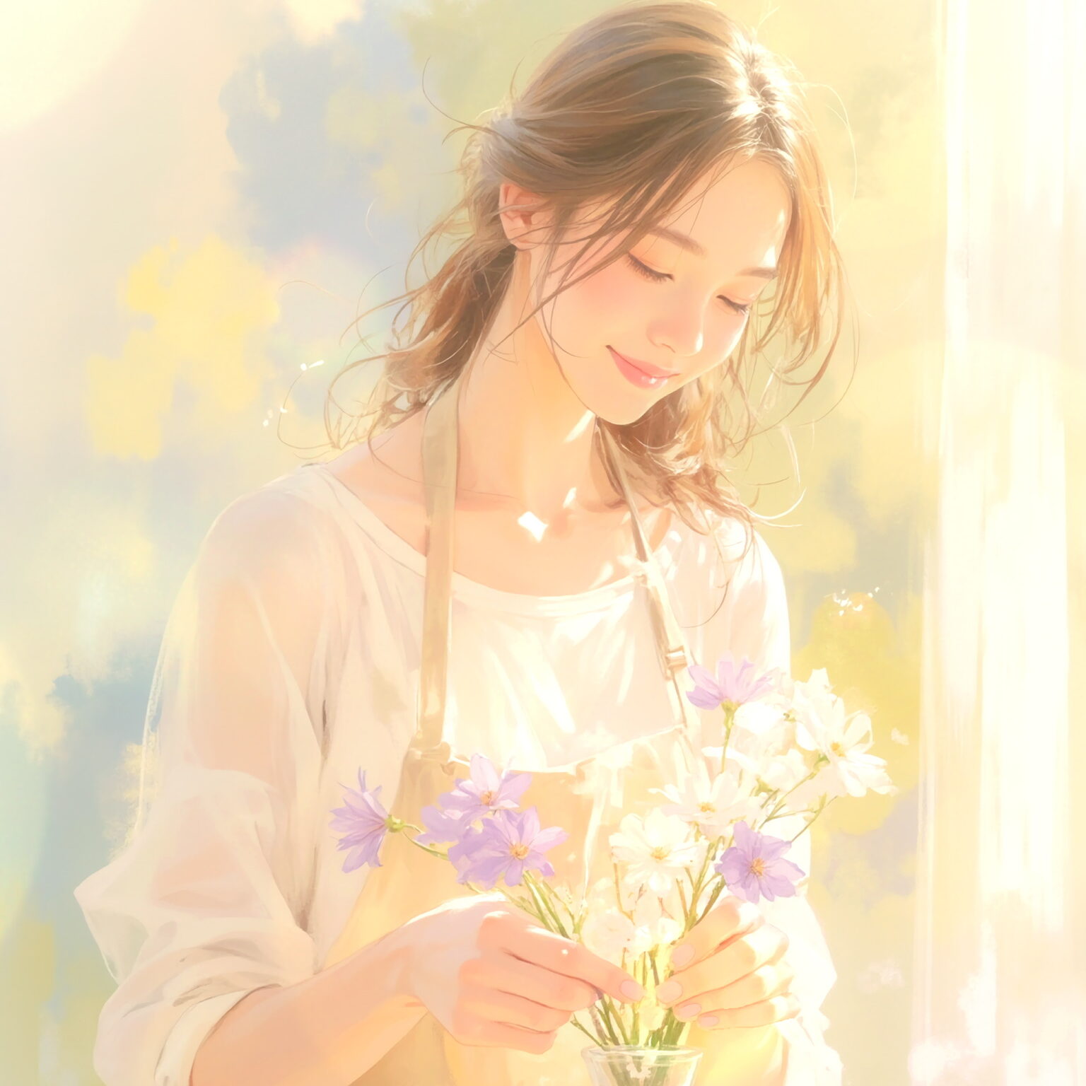 AIイラストのプロンプト - TensorArt：Petals in the Sunbeam