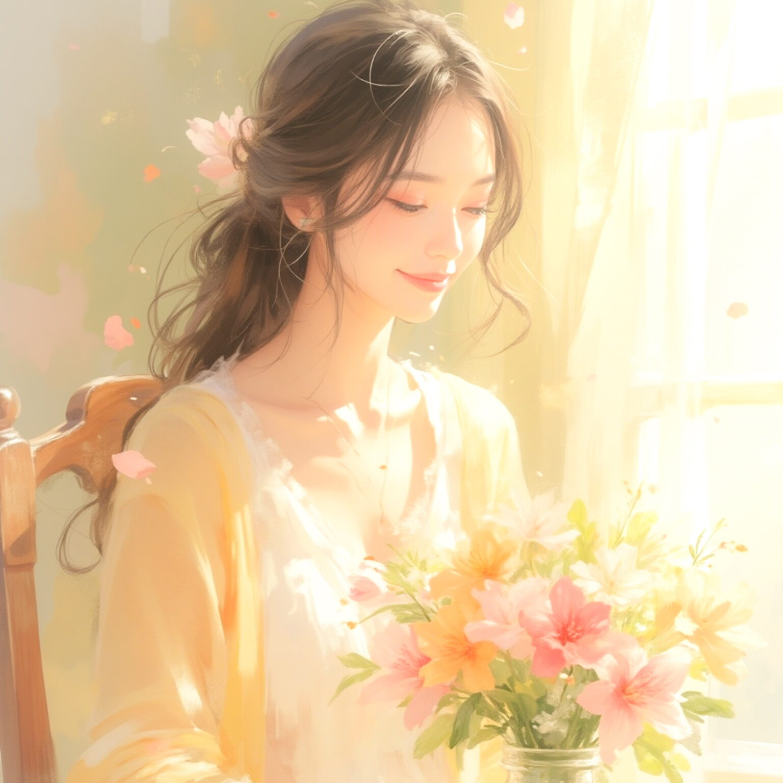 AIイラストのプロンプト - TensorArt：Soft Echoes of Spring
