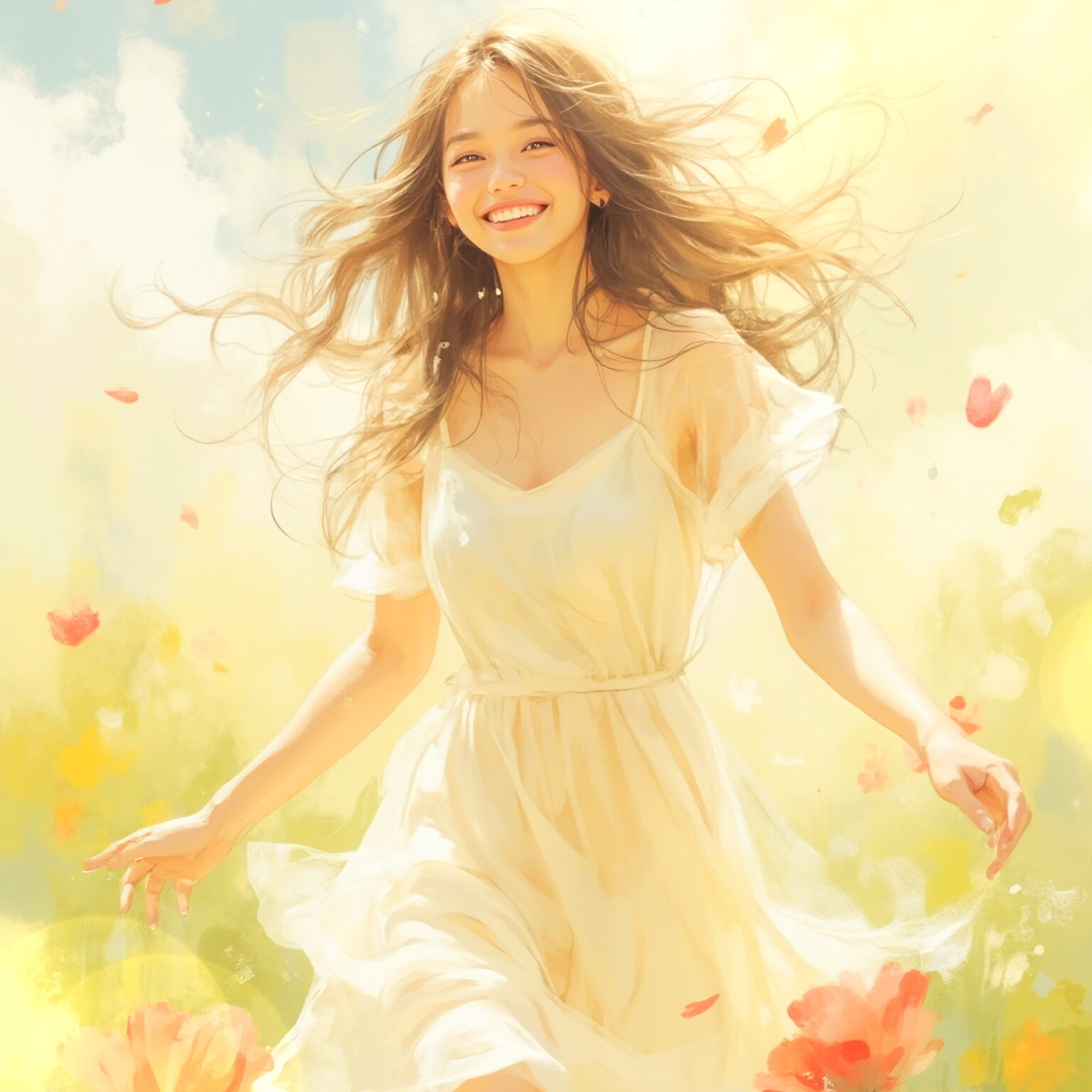 AIイラストのプロンプト - TensorArt：Poppies in the Sunlight