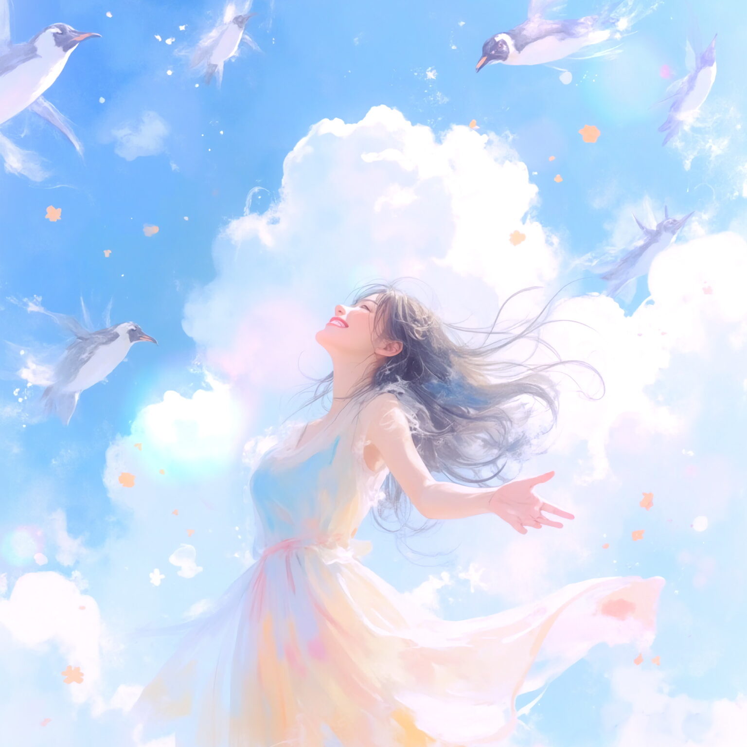 AIイラストのプロンプト - TensorArt：When Penguins Fly