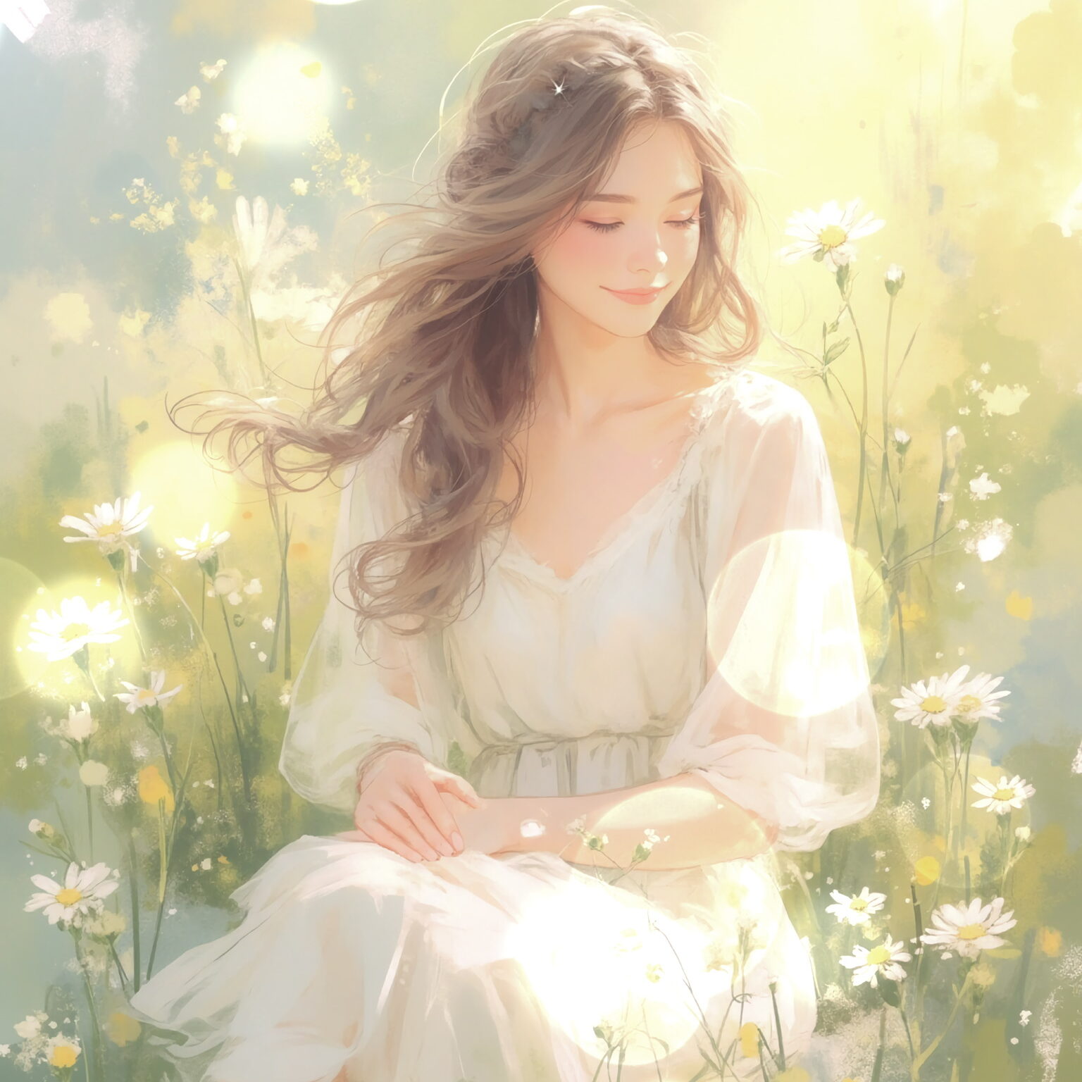 AIイラストのプロンプト - TensorArt：Gentle Noon with Chamomile