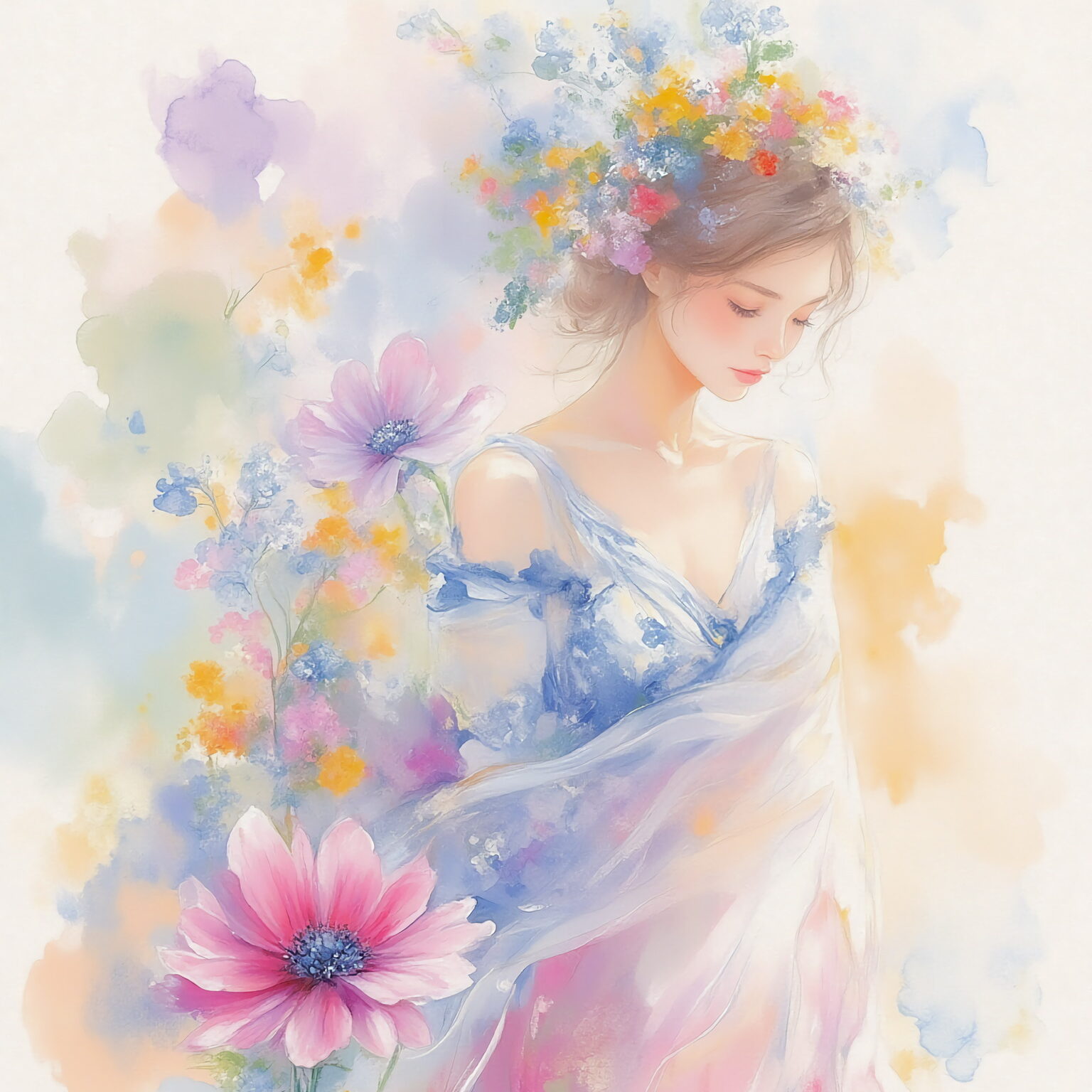 AIイラストのプロンプト - TensorArt：Colors of Sunlit Dreams