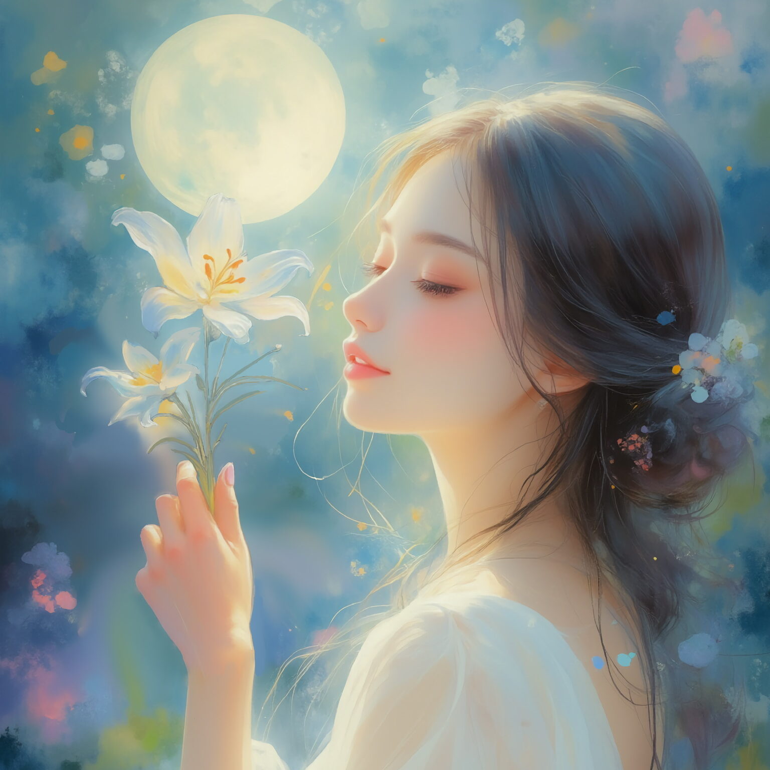 AIイラストのプロンプト - TensorArt：Lily Veil of Dreams