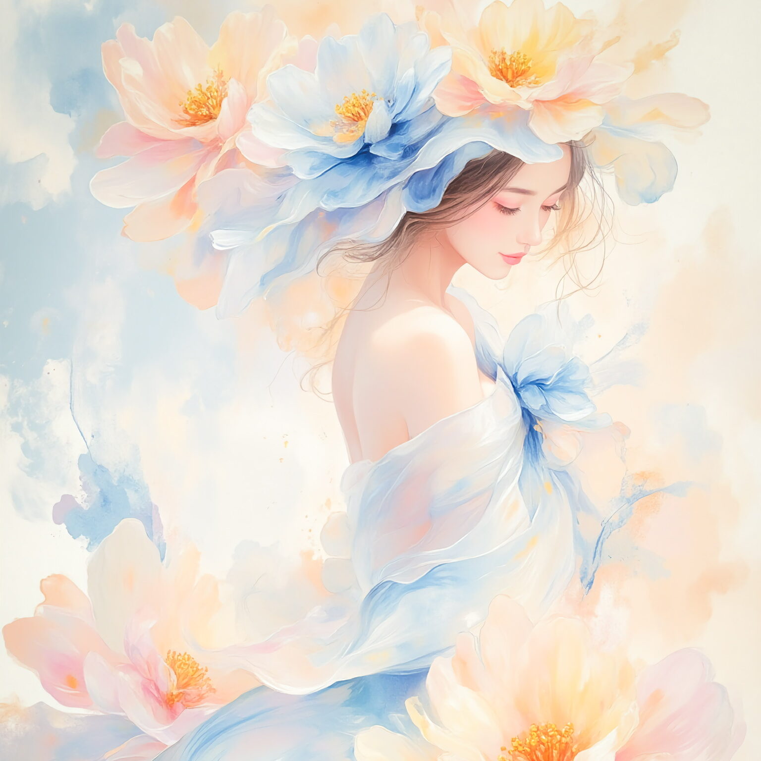 AIイラストのプロンプト - TensorArt： Peony Dream Veil