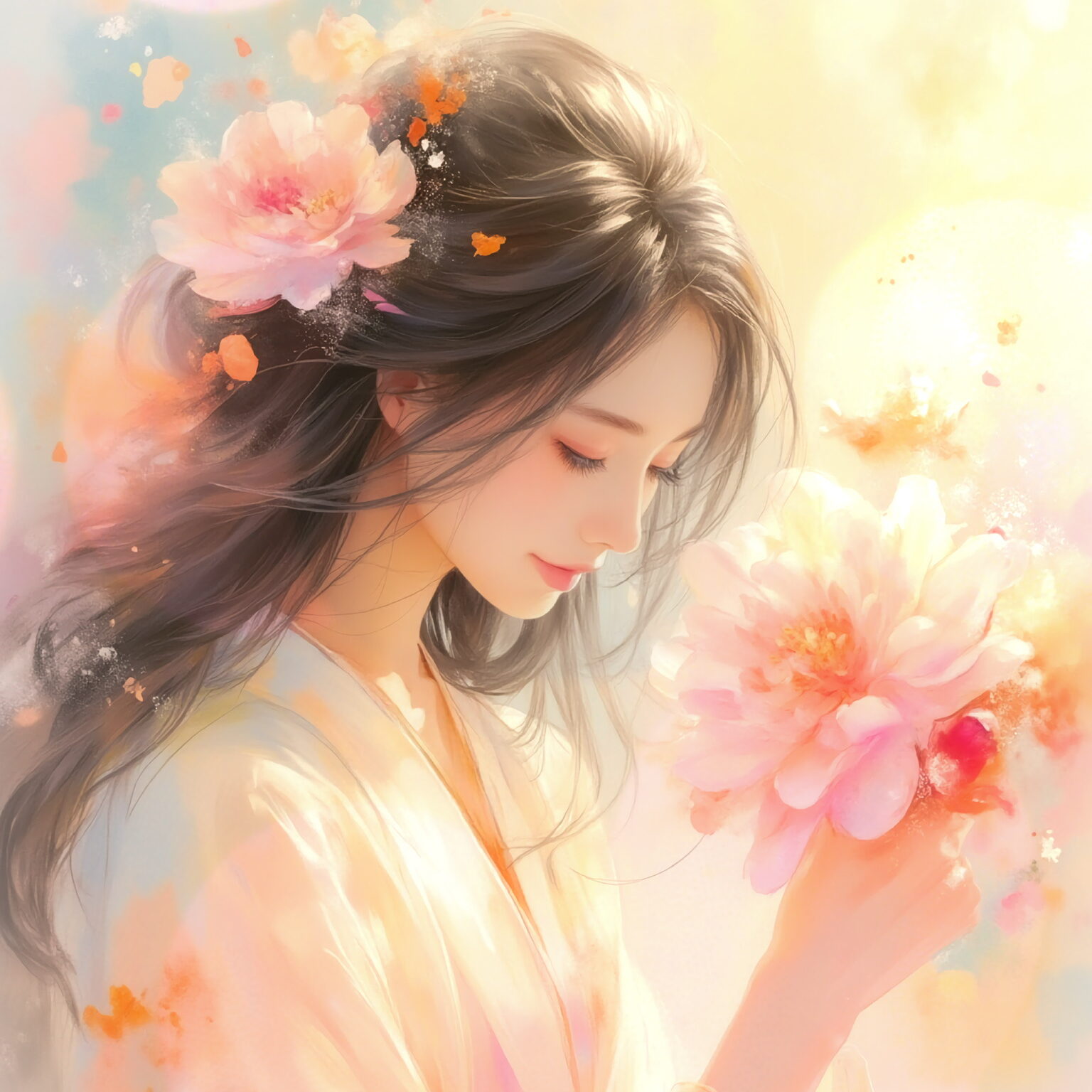 AIイラストのプロンプト - TensorArt：Garden of Peony Reverie