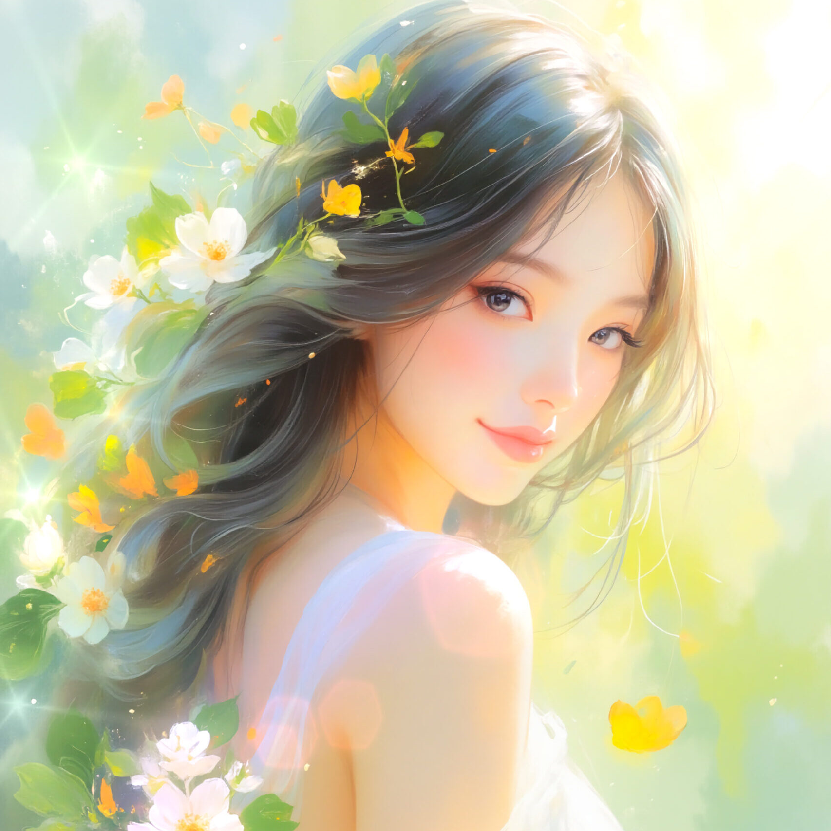 AIイラストのプロンプト - TensorArt：Wind, Dokudami, and a Smile