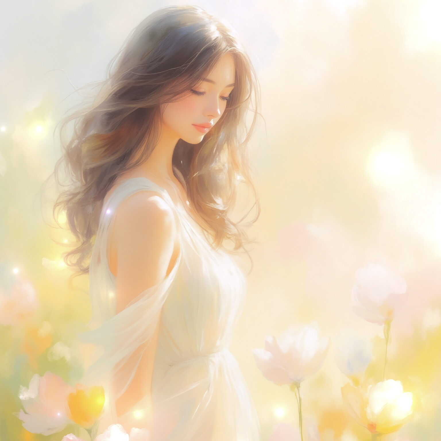 AIイラストのプロンプト - TensorArt：Unraveled in Spring Light