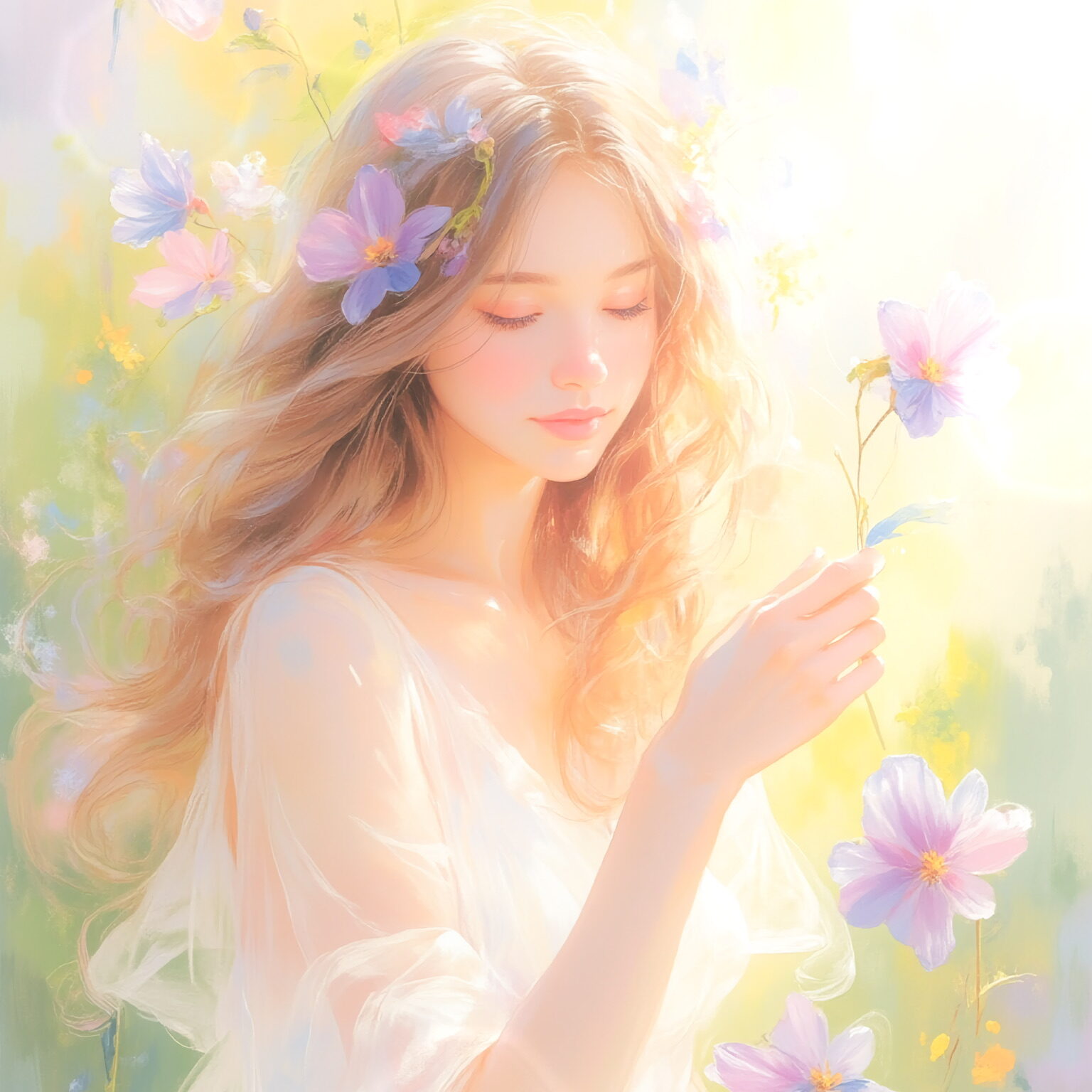 AIイラストのプロンプト - TensorArt：Listening to the Poem of Columbine