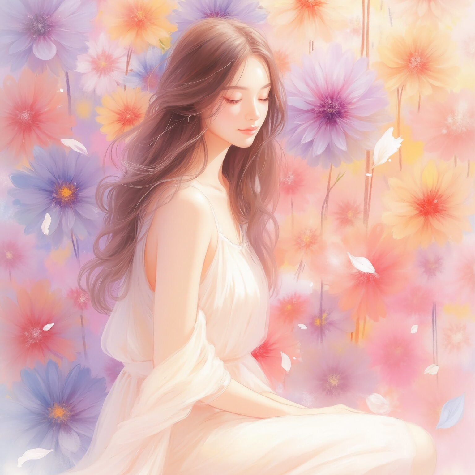 AIイラストのプロンプト - TensorArt：Dreaming Dahlias