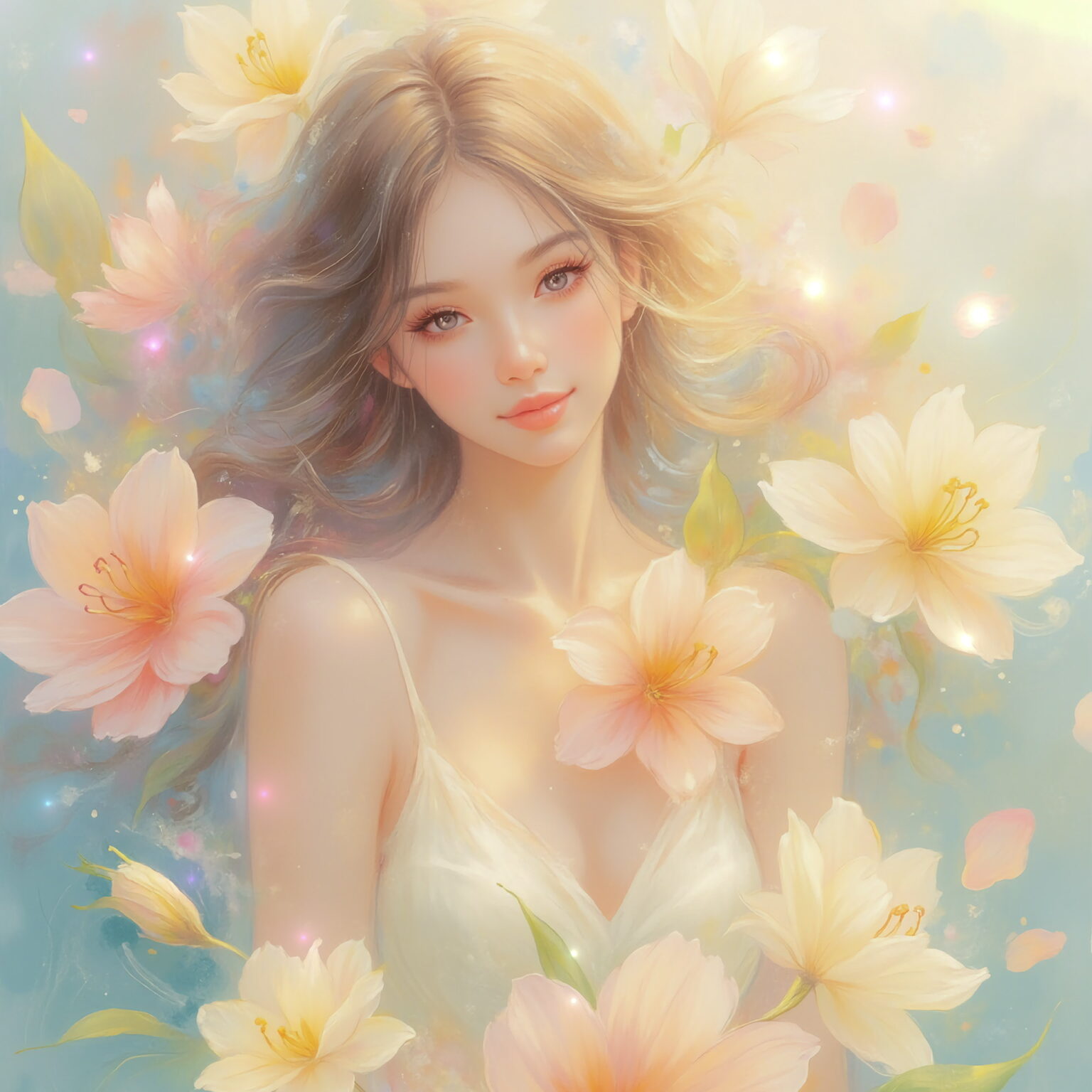 AIイラストのプロンプト - TensorArt：Amaryllis, Blooming for You