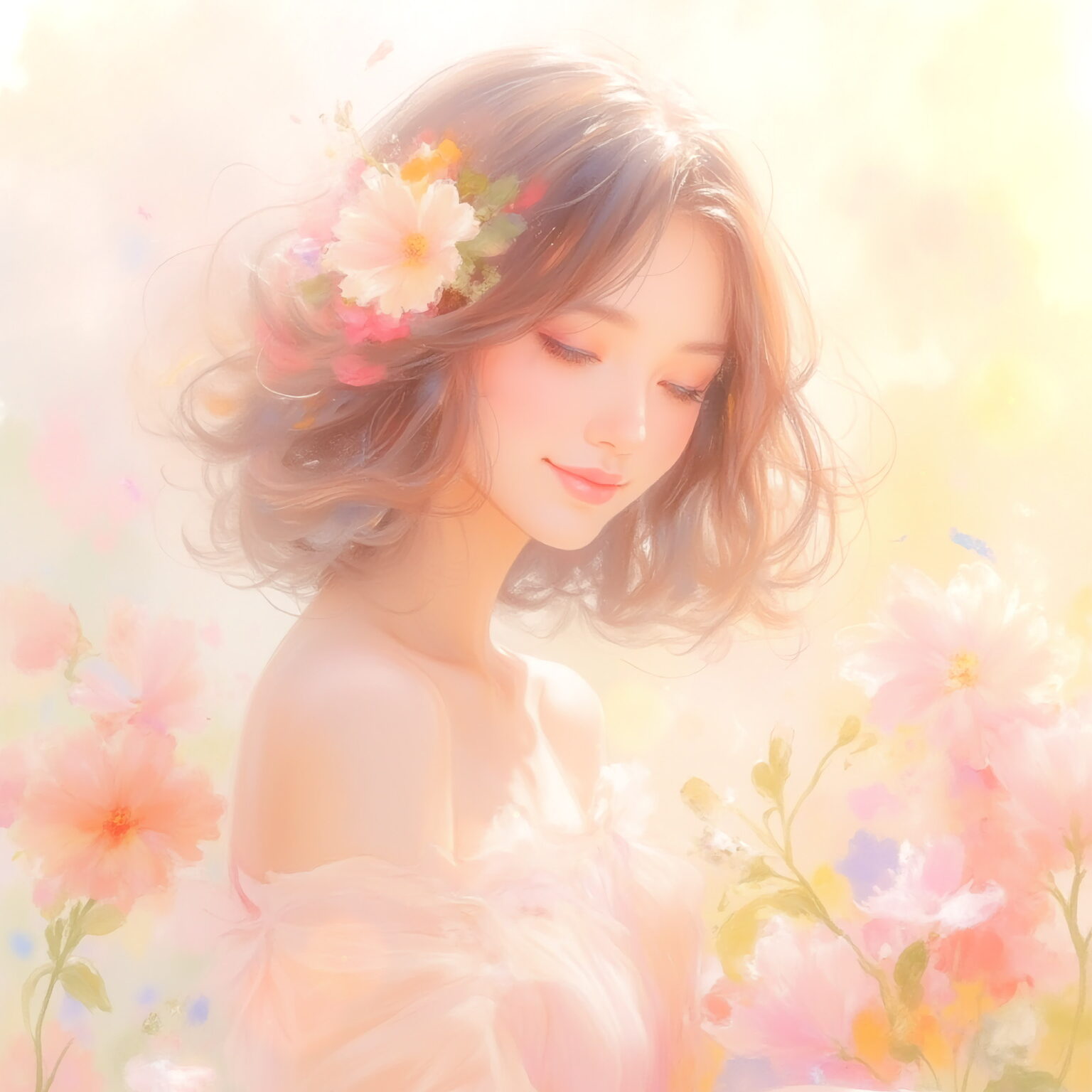 AIイラストのプロンプト - TensorArt：Slumbering Garden of Sweet Pea